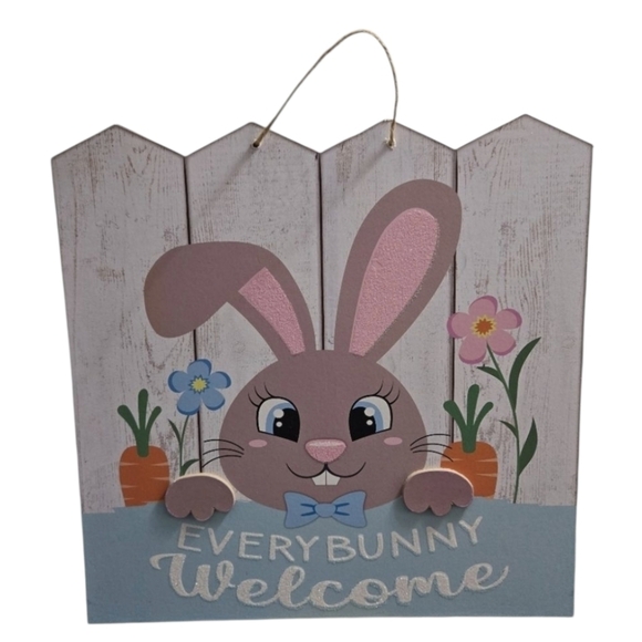 Easter" Every Bunny Welcome" Sign NWOT - Picture 1 of 3